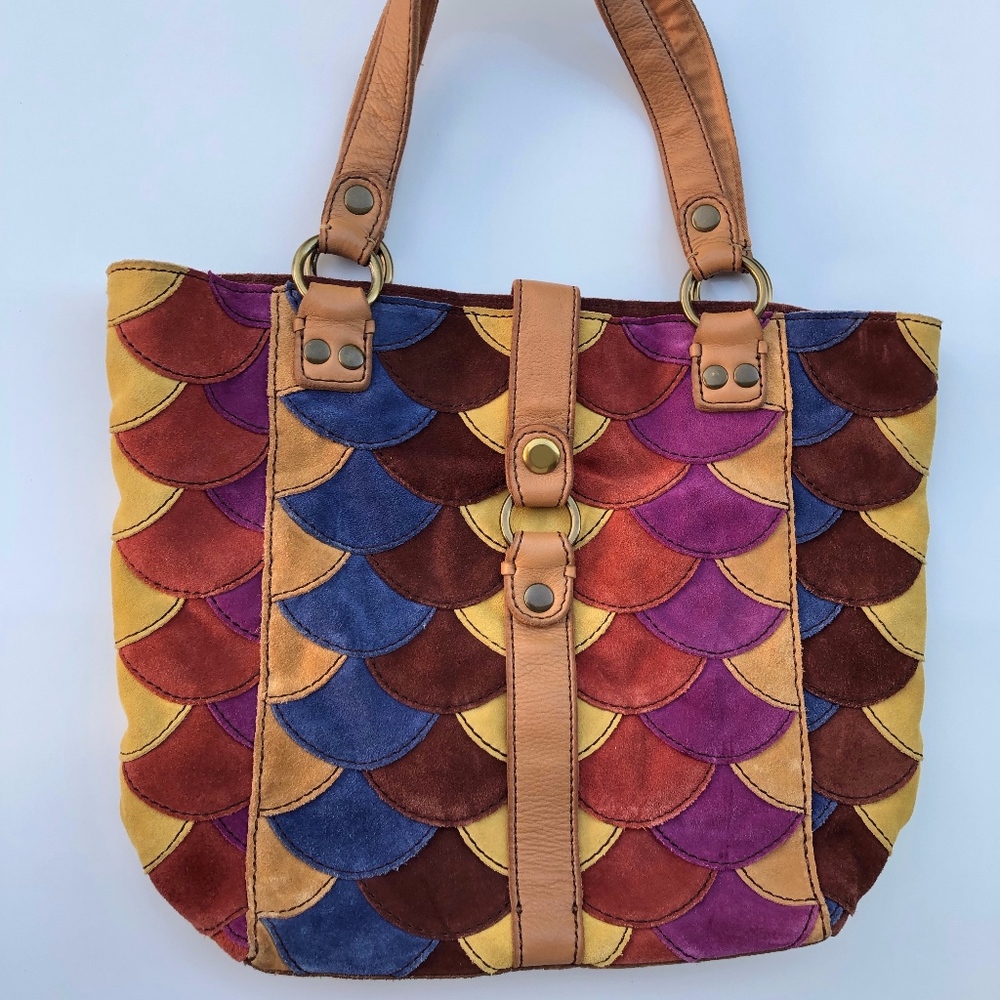 Lucky Brand Multicolor Suede & Leather Bag